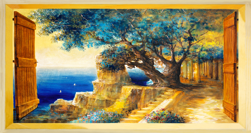 Trompe l'oeil con vista sulla  Costiera Amalfitana - PT 100820 